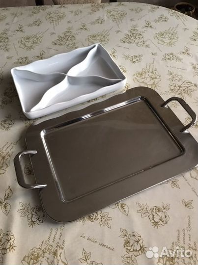 Менажница на подносе (нержавейка) Италия