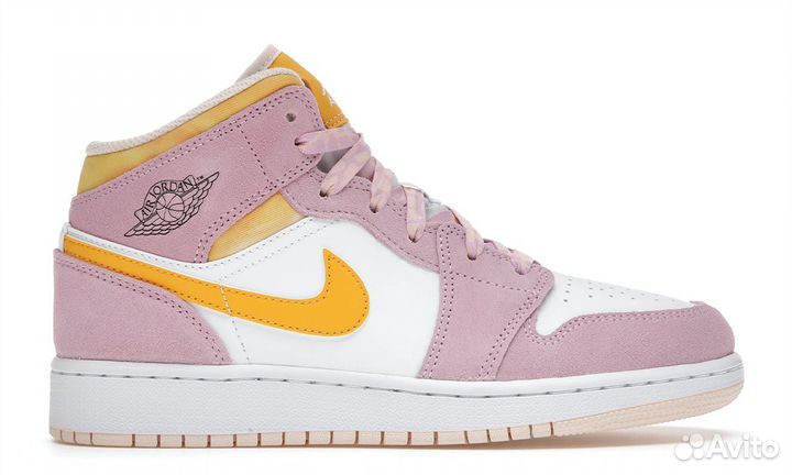 Air Jordan 1 Mid Arctic Pink/University Gold