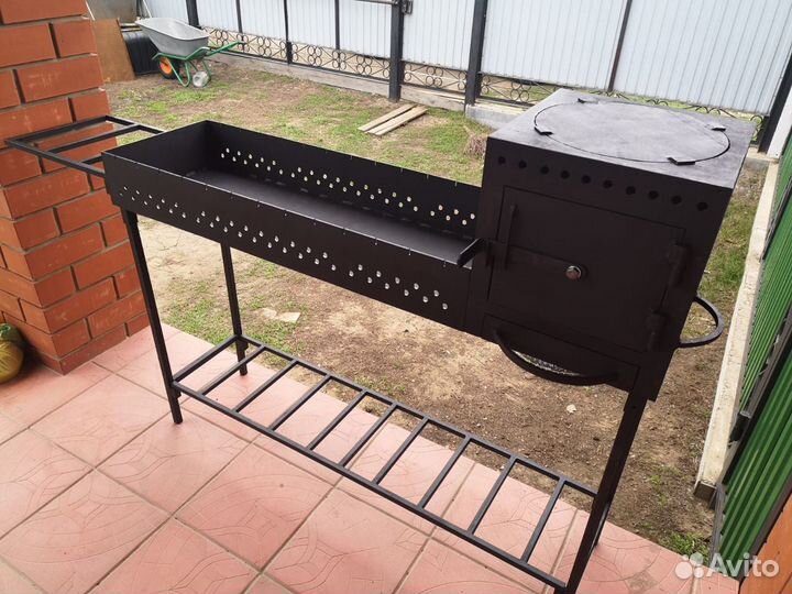 Мангал с печью под казан