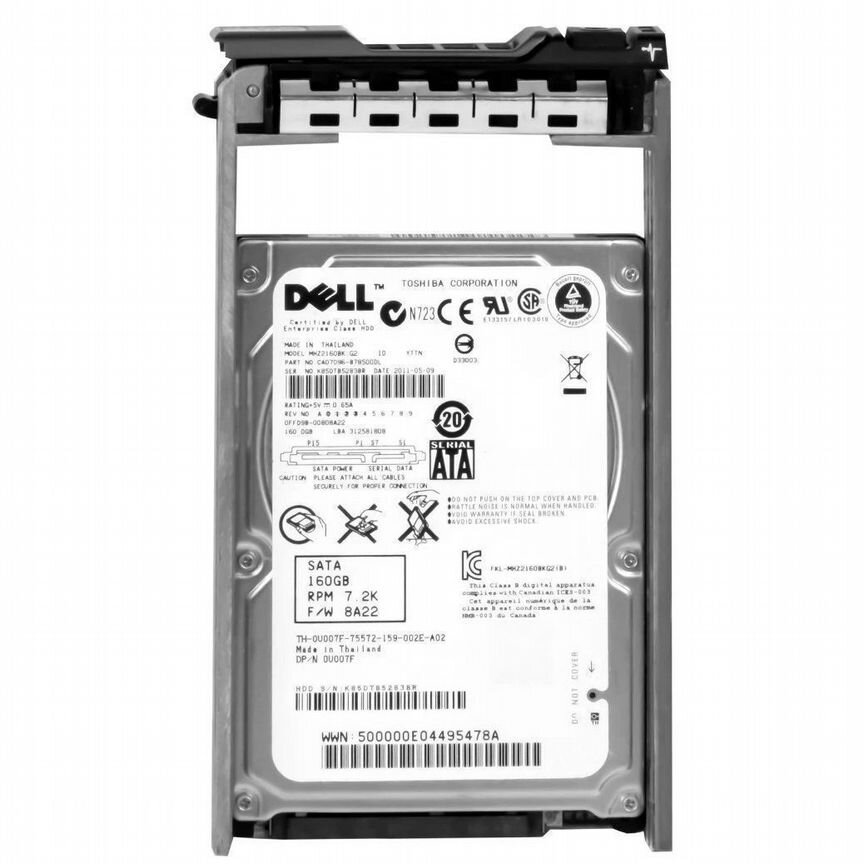 [U007F] Жесткий Диск Dell 160gb Sata2 2.5" Hdd U007f