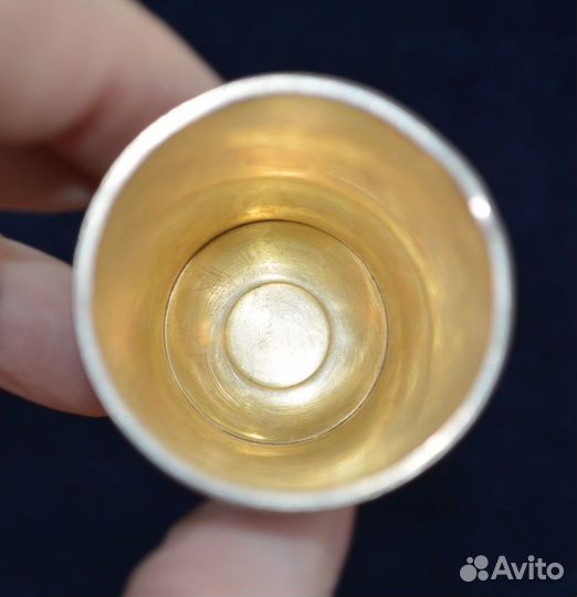 Серебряная рюмка. - 875 пр. кубачи. вес 47.9 гр