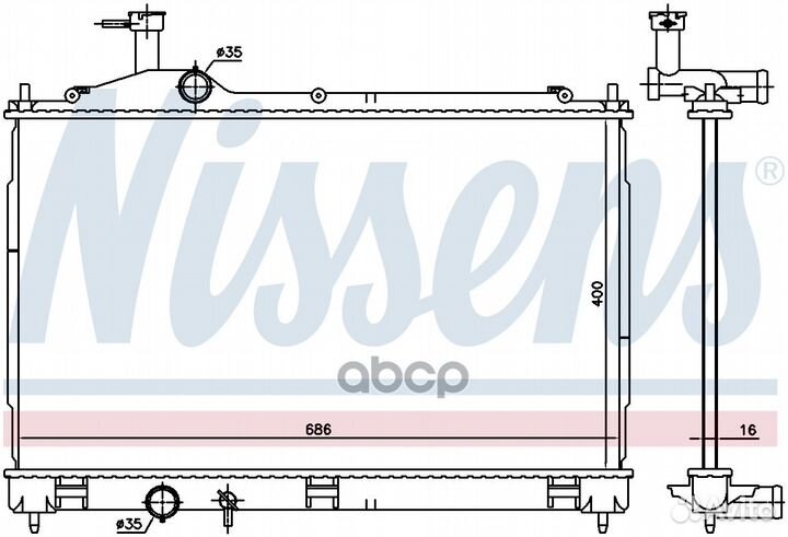 NS628967 радиатор системы охлаждения Mitsubish