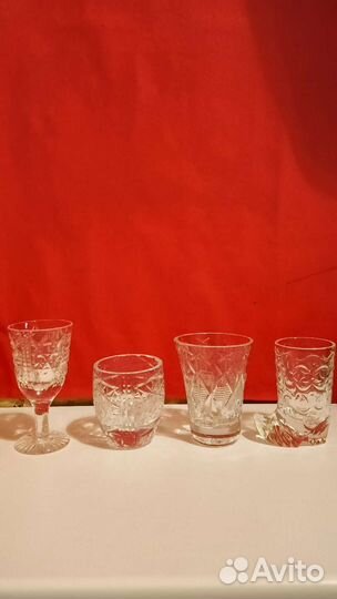 Хрустальные рюмки СССР 4 вида