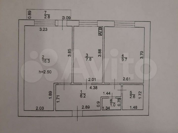2-к. квартира, 43,6 м², 2/2 эт.