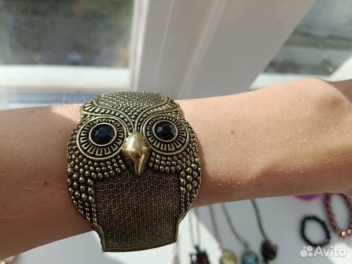 Браслет сова широкий