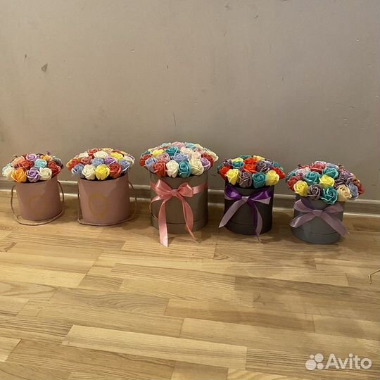 Букеты из мыльных цветов пенных роз