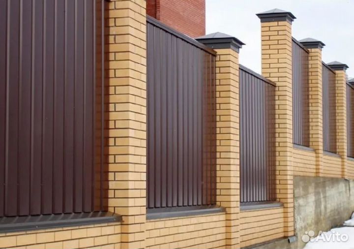Забор из профнастила 70 метров
