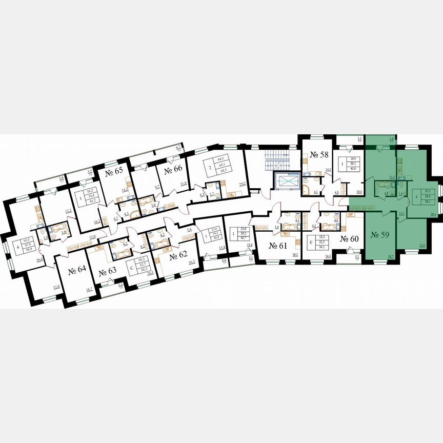 4-к. квартира, 89,1 м², 8/8 эт.