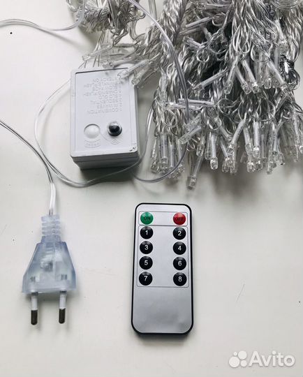 Гирлянда 3 х 3 м, с пультом управления, новая