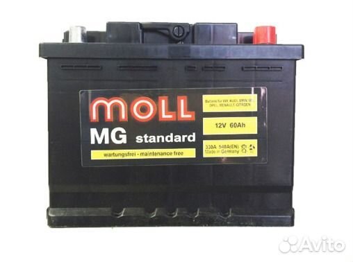 Аккумулятор авто Молл Стандарт 60 Ампер часов