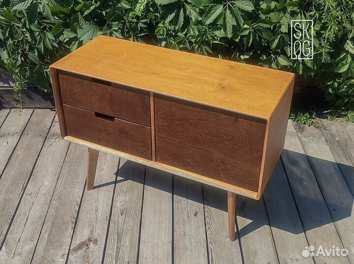 Тумба «Обычная» винильница, цвет дуб