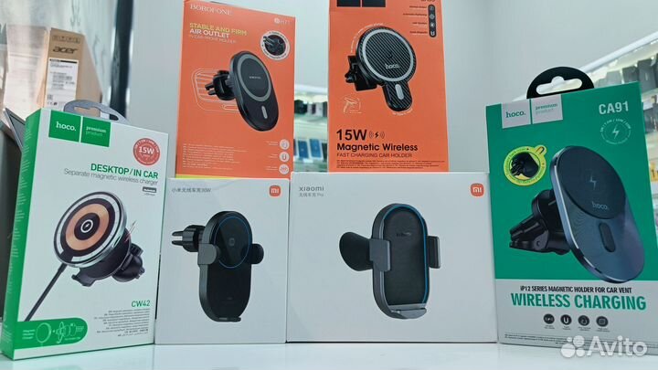 Автомобильные держатели с беспроводной зарядкой