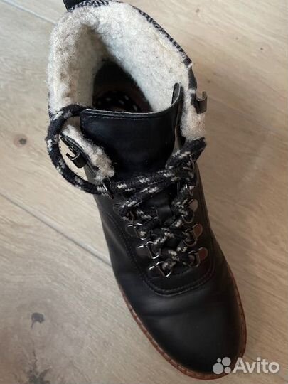 Ботинки женские, утепленные, нат. кожа, черные Cla