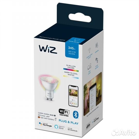 Умная лампочка WiZ Wi-Fi BLE, 50 Вт, RGB+CCT