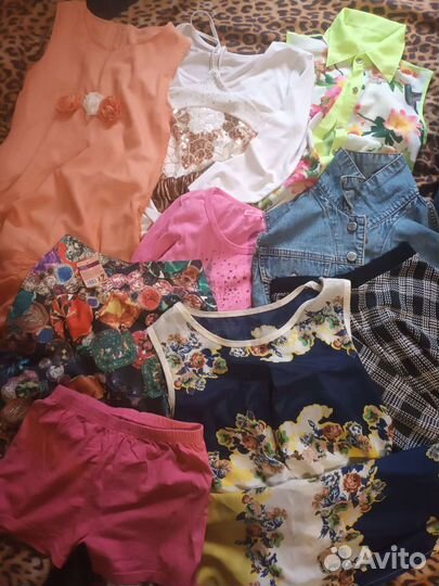 Вещи на девочку пакетом б/у 140-145
