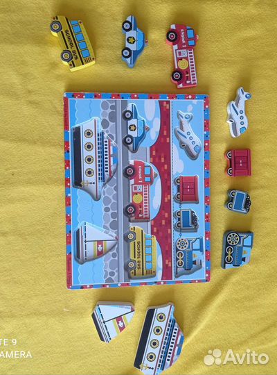 Вкладыши пазл melissa doug, магниты melissa doug