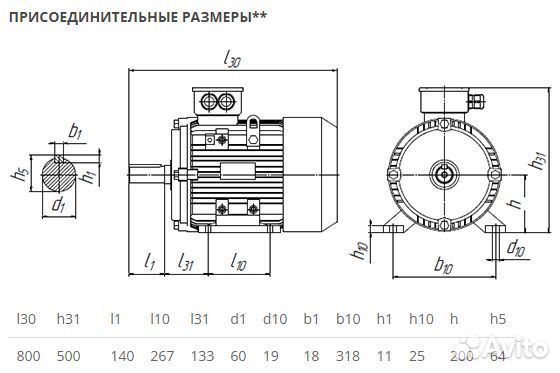 Электродвигатель аир 200М6 (22кВт-1000об) новый