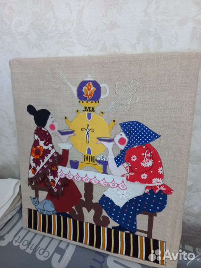 Картина аппликация на холсте