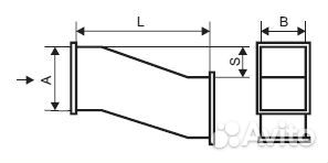 Утка прямая для воздуховода