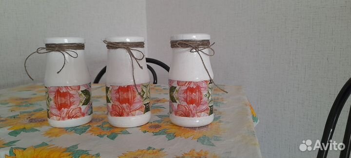 Декупаж стеклянная банка, хранение продуктов