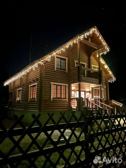 Украшение домов гирляндами