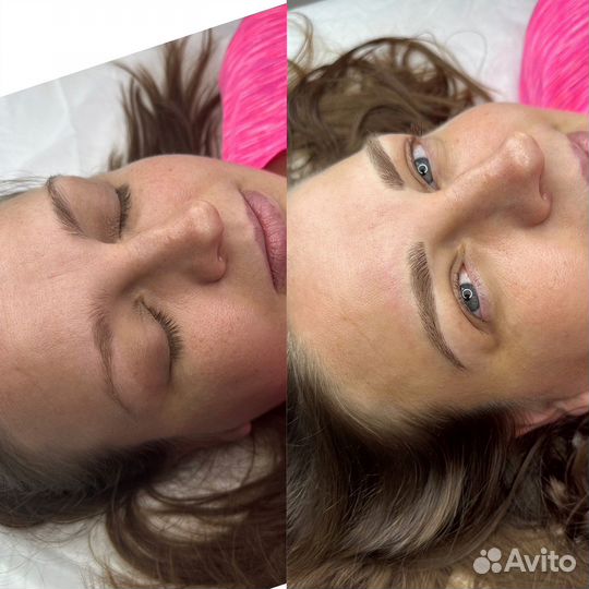 Брови в волосковой технике