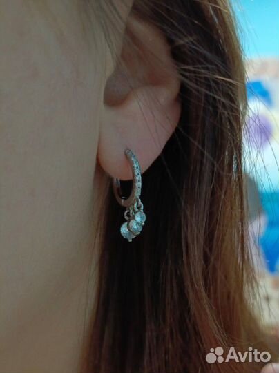 Серьги кольца с подвесками
