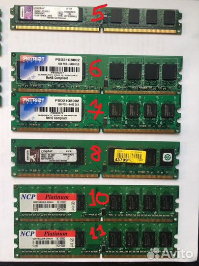 Оперативная память DDR 2 и 3 dimm (512, 1 и 2gb)