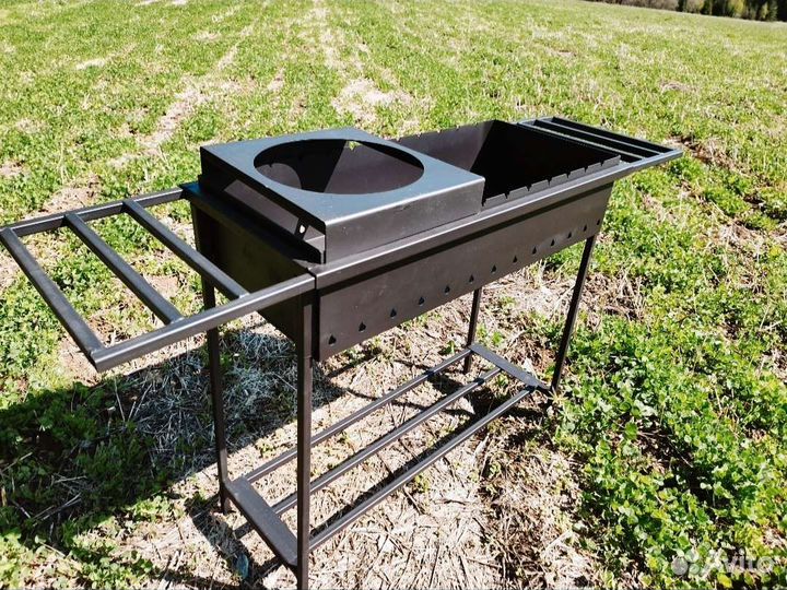 Мангал разборн. полками, дровницей и подказанником