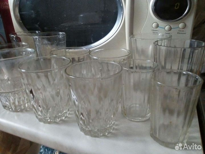 Граненые стаканы и бутыли, склянки СССР