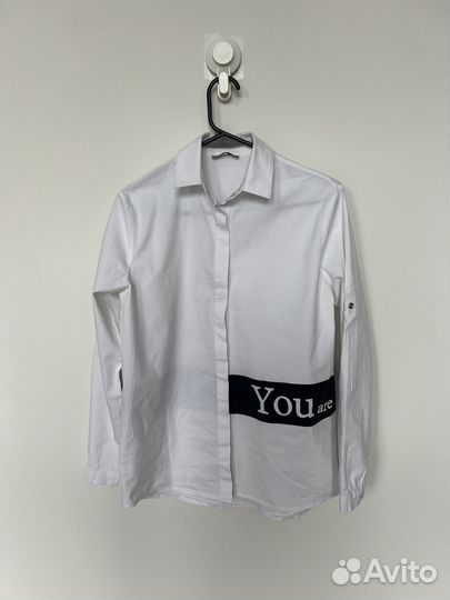 Рубашка белая женская с принтом