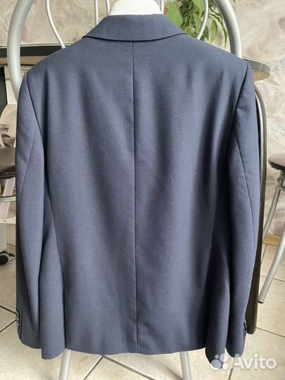 Новый пиджак на мальчика темно синий рост 140