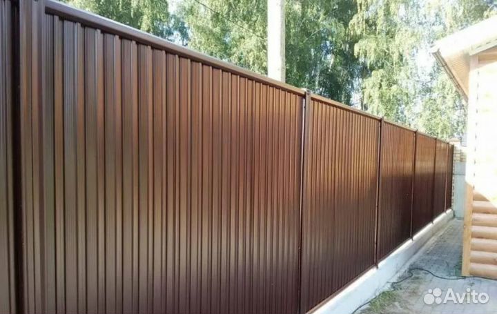 Забор из профнастила 75 метров