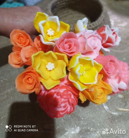 Букет роз из мыла