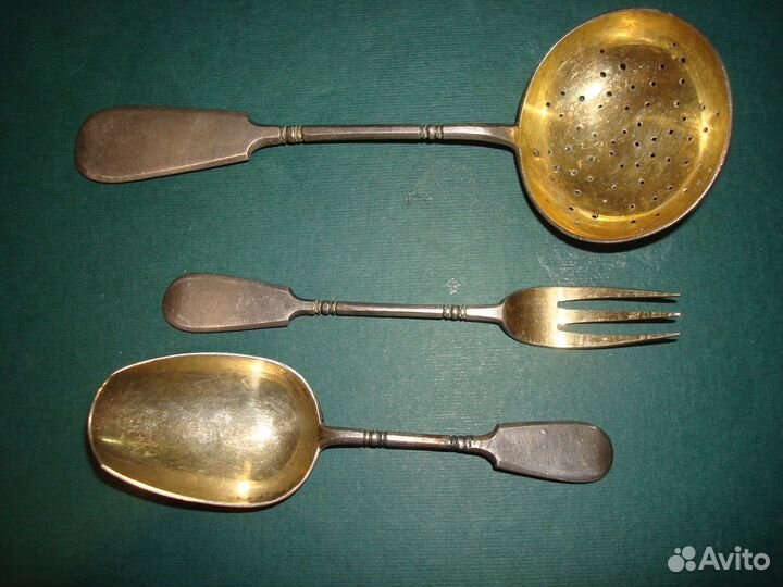 3 серебряных столовых предмета Россия. Антиквариат