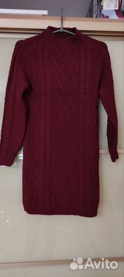 Вязаное платье теплое