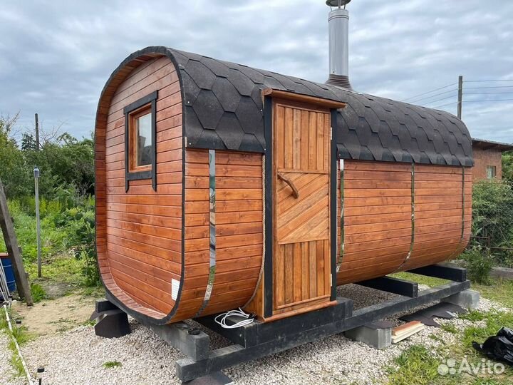 Баня бочка Квадро под ключ