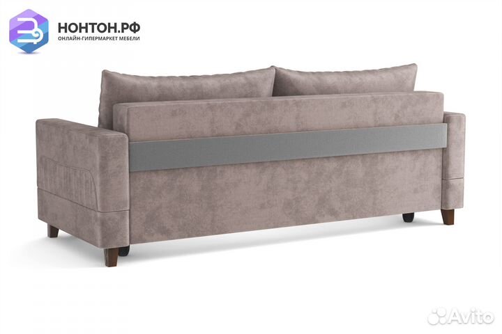 Диван выкатной евромагнат серо-коричневый