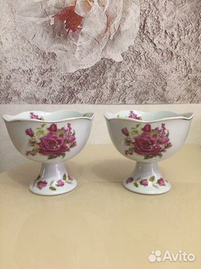 Конфетница, креманка с ложечкой,новая