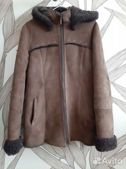 Дубленка с капюшоном маритал натуральная 44