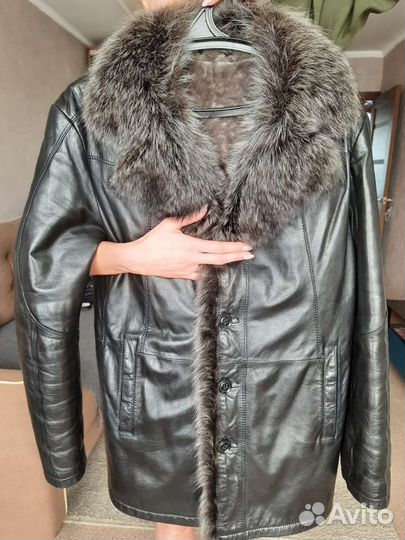 Кожаная дубленка