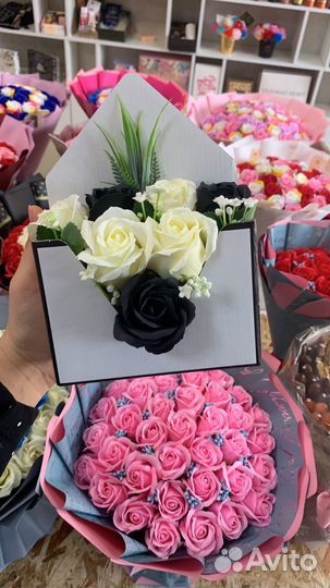 Букет из мыльных роз