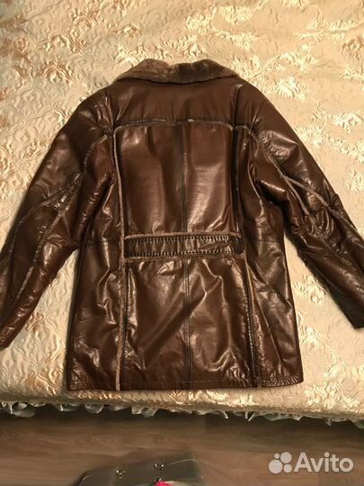 Зимняя кожаная куртка