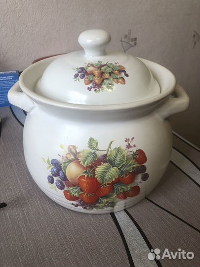 Горшок керамический глиняный для запекания