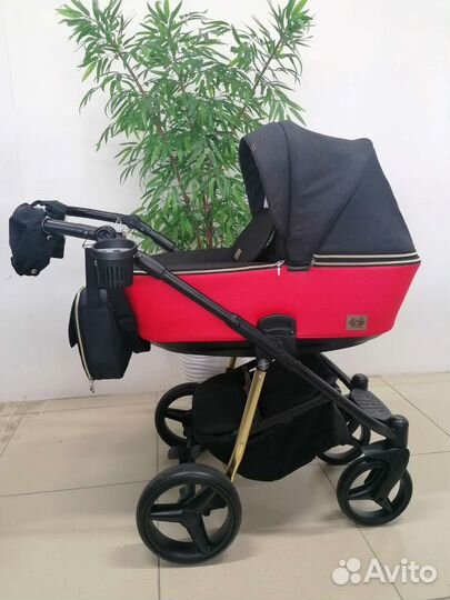 Коляска 3в1 Adamex Reggio (Black/Red)