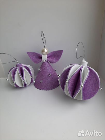 Набор елочных украшений ручной работы
