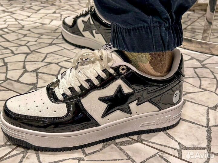 Кроссовки Bape STA черно-белые