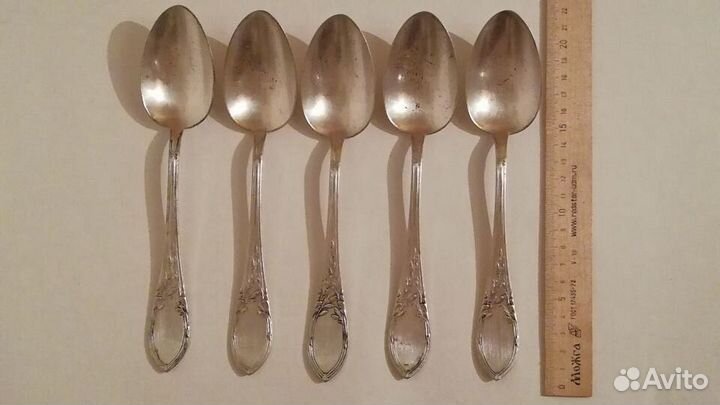 Ложки столовые, 5 штук. Ранние Советы