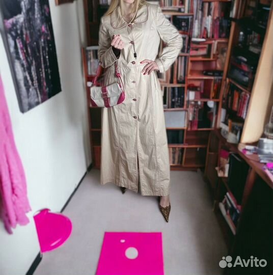 Винтажный женский тренч плащ макси y2k