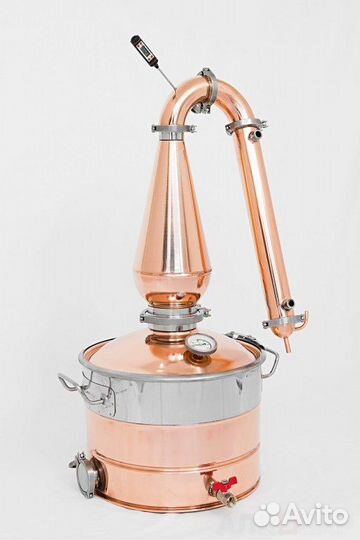 Аламбик медный на 10 л. кламп 4 и 1,5 дюйма